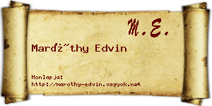 Maróthy Edvin névjegykártya